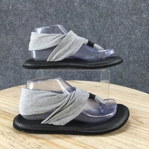 Sandalias Sanuk Para Mujer 8 Yoga Sling 2 Gris Tela Envolvente Puntera Tanga Chanclas Informales - Imagen 1 de 18
