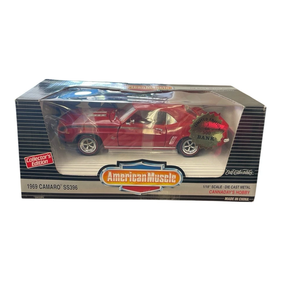 Ertl American Muscle 1969 Chevrolet Camaro Ss396 1 of 500 Bank Cannaday Red