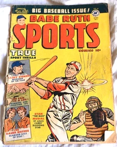Stan Musial Issue. 1950 BABE RUTH SPORTS COMICS #9 Harvey Golden Age Comics - Picture 1 of 6