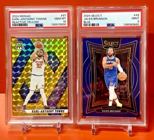 ¡LOTE DE 2 CARTAS PANINI FAN DE LOS NY KNICKS! KARL-ANTHONY CITIES PSA 10! JALEN BRUNSON PSA 9! - Imagen 1 de 4
