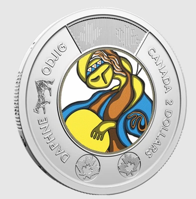 2025 Canada $2 Toonie Daphne Odjig life & art - coloured reverse - from roll - Image 1 of 4