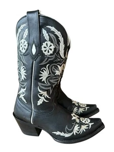 Tony Lama Mujer VF6011 Vaquero Negro Punta Corta Botas Vaqueras Occidentales Talla 6.5 B - Imagen 1 de 13