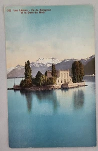 C 1912 MONTREAUX SWITZLERLAND PC LAC GENEVA ILE DE SALAGNON LA DENT DU MIDI - Imagen 1 de 2
