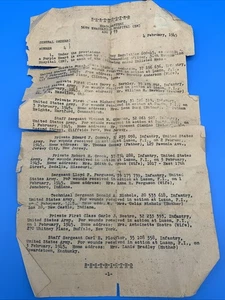 Vintage 36th Evacuation Hospital General Orders Purple Heart Award List 1945 - Picture 1 of 5