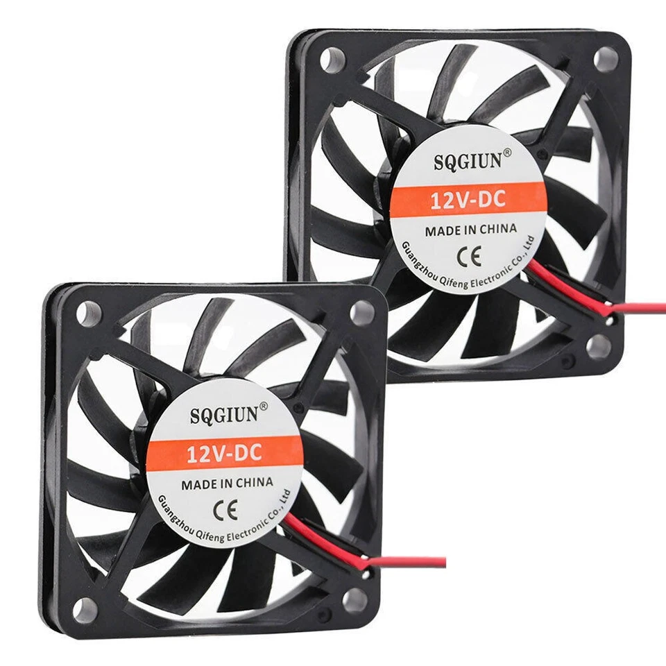 2er 60x60x10mm Lüfter Gehäuselüfter für PC Computer leise FAN 5V 12V 24V 2-Pin - Bild 1 von 4
