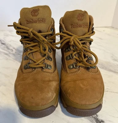 Timberland Boots Boys Size 2 Brown Leather Suede Lace Up Ankle Rubber Sole EUC - Image 1 of 4