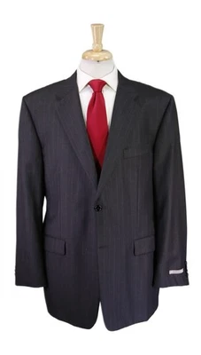 Hickey Freeman Charcoal Gray Pinstripe Suit 2-Btn Wool New 46R - Image 1 of 4
