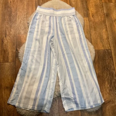 Saks Fifth Avenue Pants Size Small Striped Blue White Pockets Womens Flowy Wide - Image 1 of 4