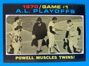 1971 Topps Baseball #195 AL Playoffs Spiel 1 Frank Robinson Boog Powell NM/MT - Bild 1 von 2