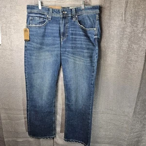 T.K. Axel Jeans Men's 36X32 Slim Boot Cut Stretch 5 Pocket Denim Distressed Hem - Picture 1 of 21