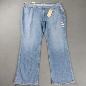 Pantalones de mezclilla para mujer Levi's Classic rectos talla grande 24W azul tiro medio elástico nuevos con etiquetas - Imagen 1 de 20