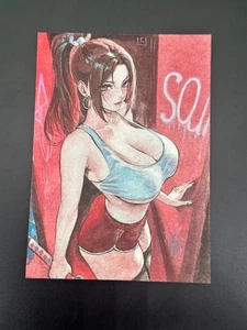 2024 PHOENIX Stuido KOF Original Sketch Cards 1/1 Mai Shiranui - Picture 1 of 2