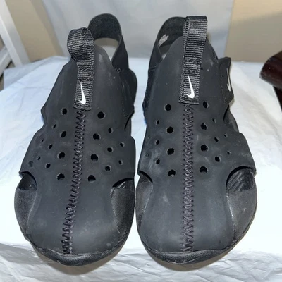 Nike Boys Sunray Protect 2 943827-001 Black Slip On Sandals Size 9C Wore twice - Image 1 of 4