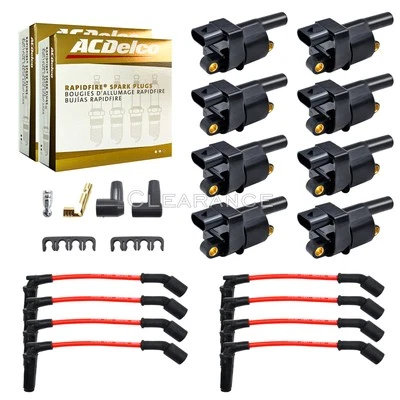 UF414 Round Ignition Coil + ACDelco Spark plug + Wire for Chevrolet Corvette - Изображение 1 из 4