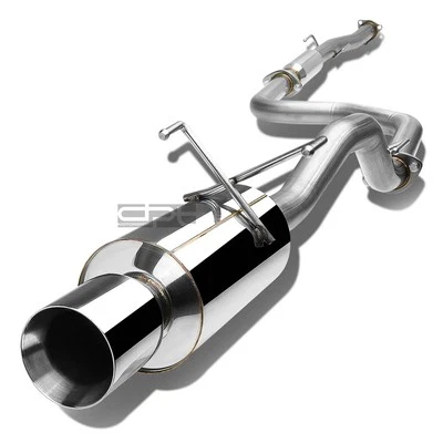 Fit 92-00 Civic 2Dr/4Dr Em/Ej/Eg 4" Rolled Muffler Tip Racing Catback Exhaust - Image 1 of 4
