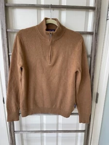 Patagonia Cozy Recycled Cashmere Men’s 1/4 Zip Sweater Size Small Camel - Picture 1 of 11
