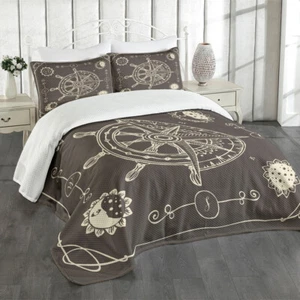 Nautisch Tagesdecke Set Maritime Themed Compass - Bild 1 von 12
