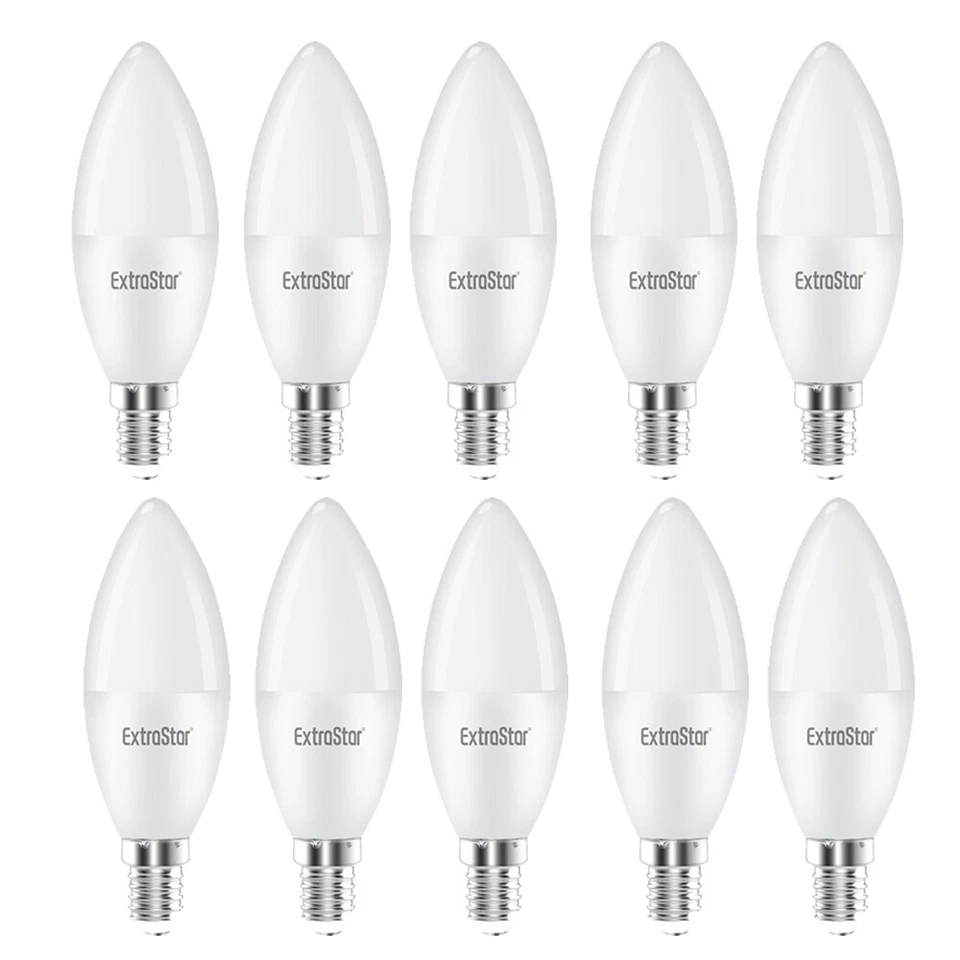 10Pack Screw In E14 LED Candle Light Bulbs Energy Saver Warm Cool White 6W Lamp - Image 1 of 1