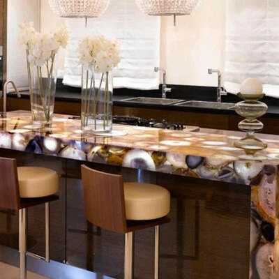 kitchen Countertop Agate resin Slab, Handcrafted Stone slab,Bathroom vanity Slab - Image 1 of 4