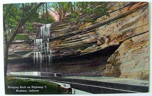 POSTCARD HANGING ROCK ON HIGHWAY 7 MADISON INDIANA #11f8 - Bild 1 von 2