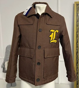 RRP $390 NWT Lacoste LIVE Houndstooth Wool Blend Button Up Jacket sz S (46) - Picture 1 of 12