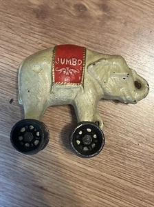 Vintage Jumbo the Elephant Cast Iron Bank--  Rolling Circus Decor - Picture 1 of 6
