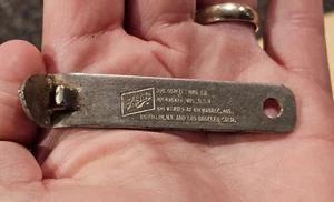 Vintage Jos. Schlitz Brg Co. Bottle Opener Milwaukee, New York, Los Angeles 3" - Picture 1 of 6