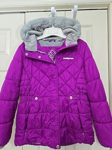 Girl's ZeroXposur Ski Jacket Faux Fur Grey/purple Sz 16 - Picture 1 of 9