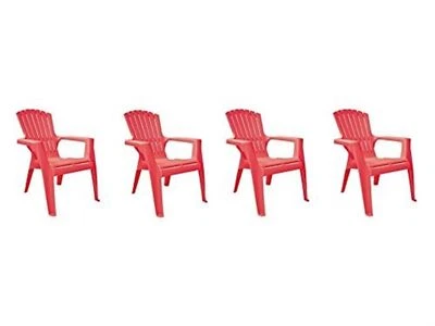 Silla apilable Adams (#8460-26-3731) Adirondack para niños, rojo cereza (juego de 4) Foto 1 de 4