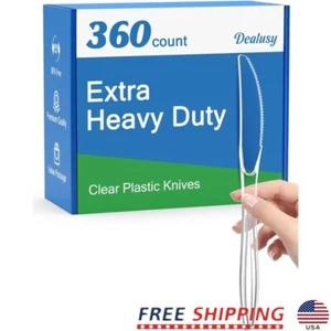 Heavy Duty Clear Plastic Disposable Knives 360 Count BPA Free Party Supply New - Picture 1 of 8