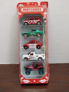 Matchbox 2019 Holiday 5 Pack Volkswagen VW Austin Mini Jeep Mustang F150 X-mas - Picture 1 of 7