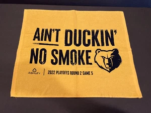 Memphis Grizzlies Growl Towel 2022 AINT DUCKIN SMOKE NBA Playoffs ROUND 2 GAME 5 - Picture 1 of 4