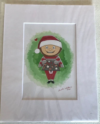 Ohio State Buckeyes NCAA Mascot Holiday Lithograph Art! 2020! Cover