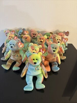 TY Beanie Baby 1996 “PEACE” the Bear Rainbow PE Pellets. Rare Colors. NEW. 🔥 - Image 1 of 4