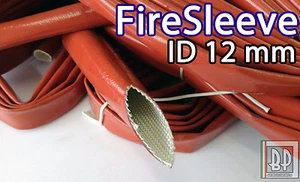 12 mm ID Manga contra Fuego Trenzada Llama Escudo Calor Manga HECHA EN ITALIA Vendida por Metro - Imagen 1 de 4