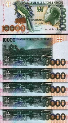 Saint Thomas, Sao Tome 10000 Dobras 2013, UNC, 5 Pcs LOT, Consecutive, P-66d - Image 1 of 4