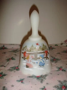 Fenton Glass Bell 1987 Christmas Fantasy 7667CV Hand Painted - Picture 1 of 5