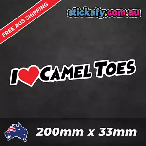 I Love Camel Toes Sticker Vinyl Car Decal Cheap Funny 4x4 Tradie Aussie Heart - Picture 1 of 3