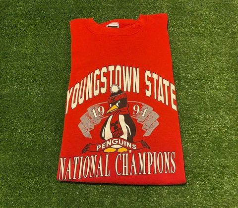 Vintage Youngstown State Penguins Football 94 National Champions crewneck XL red Cover