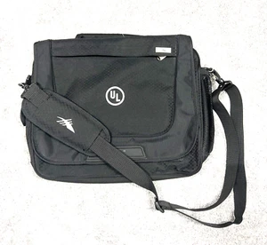 High Sierra Messenger Shoulder Laptop 15" Bag Canvas Partition Pockets Black - Picture 1 of 10