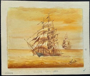 Clipper Ship Painting Oil on Canvas - Original unframed 8"x 10" #124424 - Picture 1 of 2