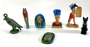 Safari Ltd Mini PVC Egyptian Figures Lot of 7 King Tut, Anubis, Nefertiti, More - Picture 1 of 16