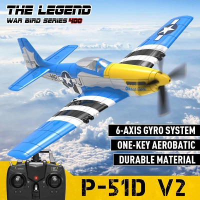 VOLANTEXRC 4-CH P51D Mustang RC Airplane Fighter, 2.4GHZ, RTF,Ideal for Outdoors - Image 1 of 4