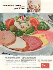 Vintage advertising print Food SWIFT meat Cold-cut Plate shoppers tired feet 59 - Picture 1 of 1