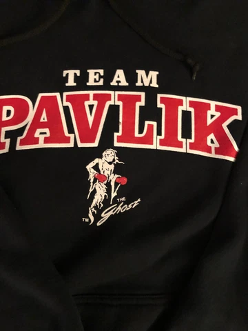 Former World Champion Kelly Pavlik The Ghost Black Hooded Sweatshirt XL/TG  Worn Cover