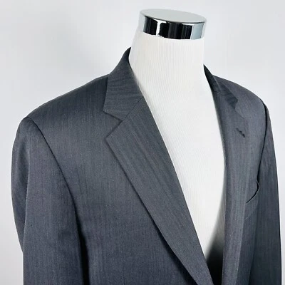 Спортивное пальто Jos A Bank 42R 100% шерсть серый елочка на двух пуговицах с вентиляцией - Изображение 1 из 4