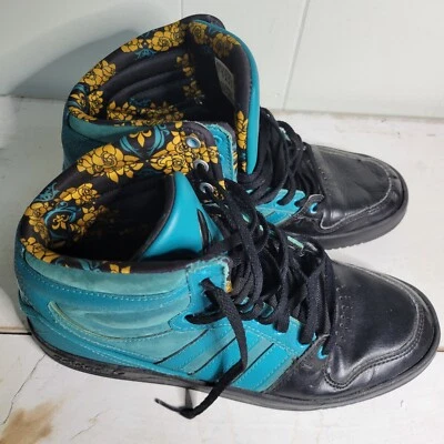 Zapatilla deportiva ADIDAS Court Attitude juvenil negra y turquesa talla 6 Foto 1 de 4