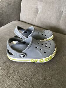 CROCS Comfort Sandals Athletic Waterproof Outdoor Gray Green Toddler Size 10 C