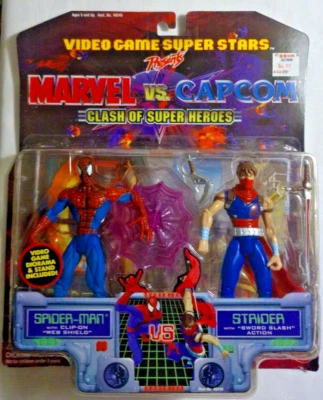 Vintage Videogame Super Stars Marvel vs. Capcom Spider-Man vs. Strider Novo Na Caixa - Imagem 1 de 4