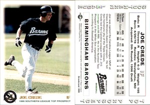 Joe Crede 1999 Grandstand Southern League Top Prospects #NNO Card *AutographDen*
